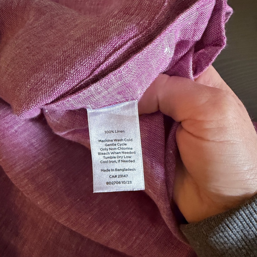 Talbots Linen Pop Over Tunic Top - Picture 7 of 7